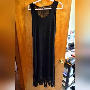 Womens Black sleeveless dress with Lacr